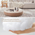 45 inches Calming Donut Dog Bed for Extra Large Dogs,Brown | Round Jumbo Pet Bed with Removable&Washable Cover,Plush Faux Fur & Corduroy, Fits Pets up to 100 lbs