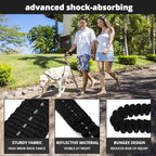 Rope Dog Leash 4 FT: Heavy Duty Leashes with Swivel Lockable Hook Reflective Threads Bungee and Padded Handle - Dog Lead for Large Small Medium Dogs Outside Walking Hiking Black