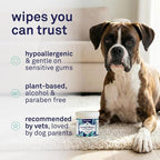 Petpost Dental Wipes for Dogs | 100 Count Presoaked Pads in Natural Tooth Cleaning Solution | Bad Breath and Tooth Buildup Remover