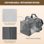 Lollimeow Expandable Cat Carrier Backpack for Large Cats - Airline Approved Pet Carrier Backpack for Small Dogs, Hiking & Travel, Waterproof with Breathable Mesh, 14lbs Capacity (Dark Grey, Standard)