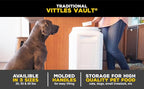 Vittles Vault Traditional Pet Food Storage Container For Dog Kibbles/Bird Seed/Oatmeal/Rice/Flour/Cereal, BPA Free Plastic, Sealed Airtight For Cat Food, Up To 30 lb, Made in USA, With Scoop, Gray