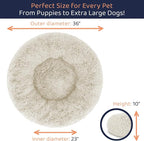 Donut Dog Bed - Premium Comfort for Anxiety Relief - Fluffy & Calming Design with Ultra-Plush Support | Cozy Round Dog Bed with Super Soft Circle Style (Cream, Large)