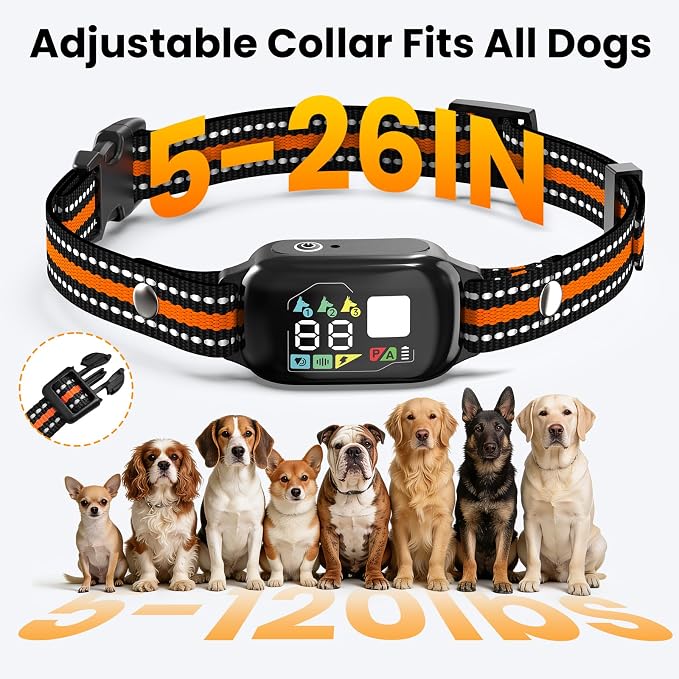 2 in 1 Dog Bark and Shock Collar - 4500FT Anti Bark Dog Training Collar with Remote, 3 Training Modes (Tone, Vibration, Safe Shock), IP67 Waterproof, Portable Training Collar for 5-120lbs Dogs
