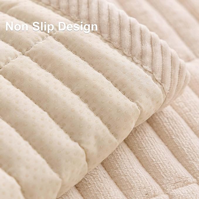 Velvet Washable Dog Couch Cover, Non-Slip Waterproof Pet Sofa Protector for Cushion Sectional, L-Shaped Sofa & Loveseat, Machine Washable(1PC/27.6"x94.5",White)
