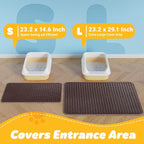 Powools Cat Litter Mat, 30 x 24 in, Waterproof, Non-Slip, Brown | Litter Trapping Mat, Easy to Clean, Litter Box Mat, Urine-Proof, Cat Toilet Training Systems Accessories, Indoor Cats