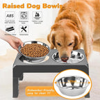 URPOWER Raised Dog Bowls 4 Height Adjustable Elevated Bowl Stand | Stainless Steel Water Bowl Non-Slip Dog Food Bowls Stand for Small Medium Large Dogs and Pets