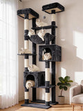 Hey-brother Cat Tree Tower with Multi-Level Duty Scratching Posts, 0MPJ039G | 80.7 Inches XL Cat Furniture with Large Platforms, Cozy Condos, Big Hammock, Toy Balls for Indoor Adult Cats, Smoky Gray