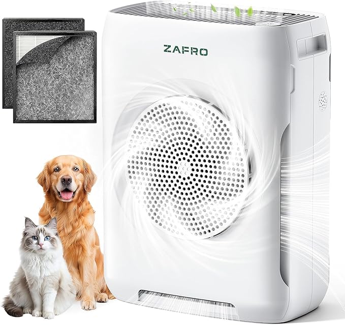 ZAFRO Air Purifiers for Home Large Room up to 3000 Ft² | Dual Washable Pre-Filter&Air Intake HEPA Air Cleaner, Auto/Pet/Sleep Mode for Dust Pollen Smoke Pet Odor, AQI Display, Aroma