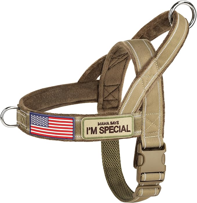 Forestpaw No Pull Dog Harness with Large Handle,Comfortable,XL,Brown | Adjustable Fits Chest 32-39",80-110 lbs,Slip On,Quick Release Buckle,Easy Control,Soft Padded,for Large Dogs Walking Training