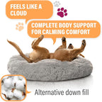 Active Pets Premium Medium Donut Dog Bed, Fits Up to 45 lbs, Machine Washable Cushion, Plush Long Pile Faux Fur Fabric, Portable Pink Pet Bed Furniture for Puppies Adult Canines & Cats