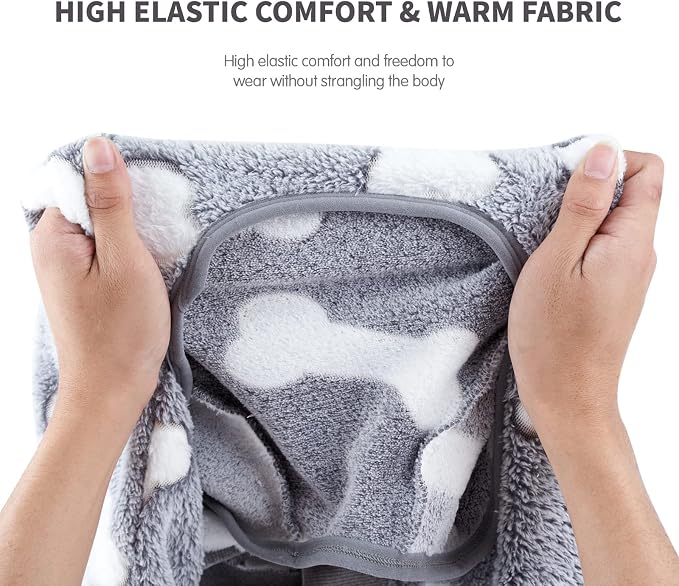 Dog Fleece Pajamas Large Dog 4 Legs Winter Clothes for Dog Fit Warm Jumpsuit for Dogs (Gray, XS)