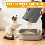 Pieviev Double Layer Cat Litter Mat Traps Scattered Litter 24''x15'' 2 Pack | Waterproof Urine Resistant Layer Litter Box Mat, Easy Collection, Soft on Kitty Paws, Gray Color for Indoor Cats