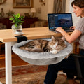 Cat Desk Bed | Supports 50 lb | Desk Mounted Cat Bed Cat Hammock for Desk | Space-Saving Foldable Design Cat Bed for Gaming Desks| removable washable cover | fits a wide range of desk thicknesses