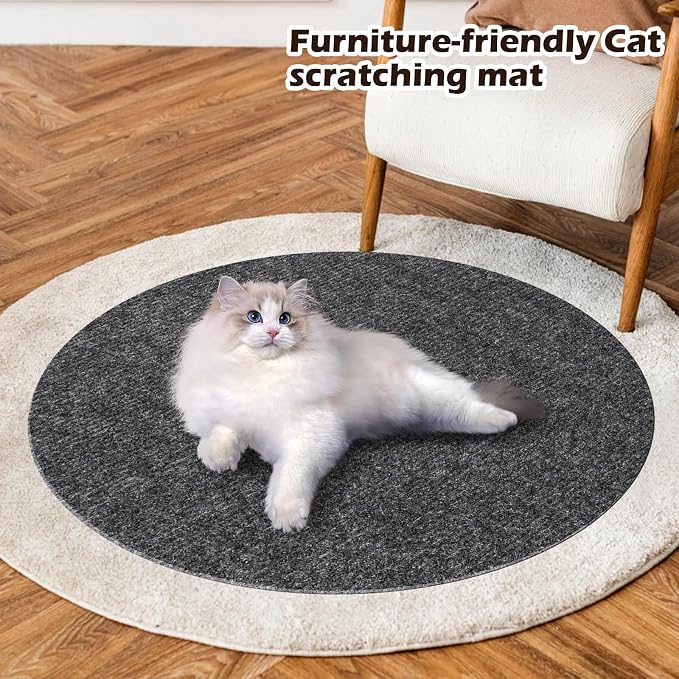 Cat Scratch Furniture Protector, 78.7"x15.8" Cat Scratch Pad for Couch | Trimmable Self-Adhesive DIY Sofa Wall Cats Tower Mat, Replacement Pads from Pet Claws, Dark Gray