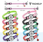 Smart QR Code Cat Collar 2-Pack - Digital Pet ID Tag with Breakaway Safety Design, Reflective Strips & Adjustable Fit for Lost Cat Recovery (Red & Green)