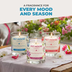 Pet House Candle 2 Pack - Plant-Based/Soy - Clean Burning Scented, Long Lasting Pet Odor Candle for Home - Sunwashed Cotton