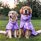 Spark Paws Dog Raincoat, Waterproof Windproof Rain Jacket, for Small Medium Large Extra Large Dogs, Reflective Breathable Full-Body Coverage Dry Suit - Camo Purple - L