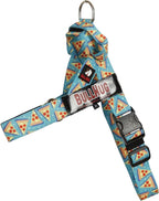 BULLHUG Adjustable Dog Harness– No Pull, No Choke – for English Bulldogs, French Bulldogs, Pugs & Broad-Chested Breeds – Easy, Safe Walks (Pizza, Medium)