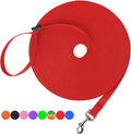 Hi Kiss Dog/Puppy Obedience Recall Training Agility Lead - 15ft 20ft 30ft 50ft 100ft Training Leash - Great for Training, Play, Camping, or Backyard (30 Feet, Red)