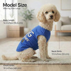 Parisian Pet Dog Shirt – 100% Cotton Shirts for Large Dogs – Blue Sleeveless Pet Clothes – Lightweight and Breathable Dog Apparel – Boy Big Brother Dogs Clothes - Stretchy Pet T Shirts