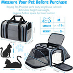 Double Expandable Cat Carrier,Airline Approved Soft-Sided Pet Travel Carrier for Small Dogs Cats under 15 lbs,Waterproof 600D Oxford Fabric with Washable Replacement Liner,Odor-Free & Claw-Proof(Blue)