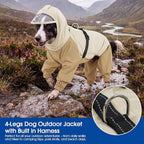 Nanaki Waterproof Dog Raincoat-Full Body Adjustable Hooded Dog Rain Jacket | For Rainy Days,Hiking Camping,Reflective Safety Strips,Full-Body Protection,Easy On/Off,Detachable&adjustable Hood,Breathable