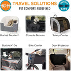 K&H Dog Car Seat, Travel Safety Carrier for Pets, Large, Gray/Black | Enclosed Car Seat for Dogs, Soft-Sided Covered Pet Carrier, Washable Pad, Multiple Entrances, Mesh Windows, 29.5x22x25.5in
