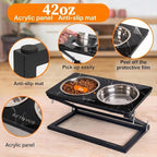 Elevated Dog Bowl, Adjustable Height and Tilt Angle Dog Bowl Stand | Precisely Adjust Height And Tilt Angle, Easy To Clean, Equipped With 2 Stainless Steel Food Bowls, Sturdy And Durable.