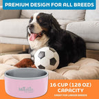 Master Pet Supply Stainless Steel Dog Bowls - 128 oz, Heavy Duty - Rose Quartz, Double Wall Extra-Thick Insulated, Non-Slip Pet Water Bowl for Dogs, Cats & Pets, Anti Rust Metal, Dish Washer Safe