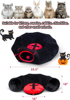 Gothic Coffin Tunnel Cat Bed, Washable, Fits Cat up to 25 lbs | Two-way tunnel design. Size: 10"x33.5". Black & Red. Includes soft washable cushion. Also for small rabbits indoor.