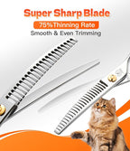 6" Small Curved Chunker Scissors, Japanese 440C Steel with Safety Round Tips, Lightweight Pet Grooming Shears for Professional Face, Paws & Body Contouring