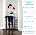 Regalo Safety 30"-35" Extra Wide Baby Gate, Bottom of Stairs & Doorways | Pressure Mounted with Door, For Babies, Toddlers & Pets, Bronze, Tested & Trusted for 30 Years
