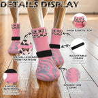 EXPAWLORER Dog Socks for Summer Hot Pavement to Prevent Licking Paws, Anti Slip Doggie Grippy Booties Shoes for Hardwood Floors, Boots & Paw Protectors for Small Medium Large Senior Dogs Pink M
