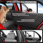 DIAMOOKY Hard Bottom Dog Car Seat Cover for Cars SUVs & Small Trucks | One-Piece Hard Bottom, 420-LB Capacity, Waterproof, Door & Headrest Protector, Pet Bed Dog Hammock, Not for 3-Row Seats