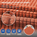 Stretch Couch Covers for Sofa, 3 Cushion Slipcover,Pureed Pumpkin | 1-Piece Washable Sofa Cover Pet Friendly(78"-94") Furniture Protector Soft Jacquard, Elastic Bottom for Dogs & Kids