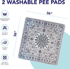 PUPIBOO Washable Pee Pads for Dogs and Cats - Super Absorbent Reusable Puppy Training Pads - 100% Waterproof, Leak-Proof & Non-Slip Whelping Pads for Pet Housebreaking