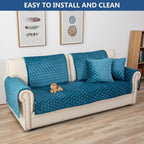 Eismodra Couch Cover,Sectional Couch Covers,Sofa Covers for 3 Cushion Couch,Anti-Slip Sofa Slipcovers for Dogs Cats Kids Loveseat Recliner L Shaped Armrest Backrest,Blue 36''x36''(Only 1 Piece)