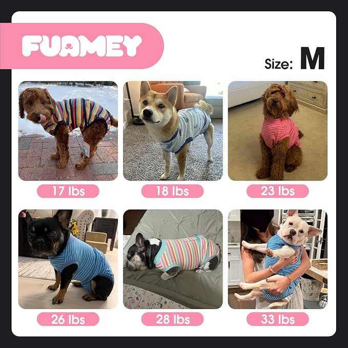FUAMEY Dog Recovery Suit Male,Dogs Surgery Neuter Suits Puppy Spay Shirts | for Female Protect Dog's Skin Anti Licking Abdominal Wounds Doggie Onesie Pet Bodysuit Alternative to Cone Black M