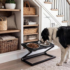 Elevated Dog Bowl, Adjustable Height and Tilt Angle Dog Bowl Stand | Precisely Adjust Height And Tilt Angle, Easy To Clean, Equipped With 2 Stainless Steel Food Bowls, Sturdy And Durable.
