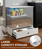 Dog/Cat Feeding Station with Storage, Large Capacity Pet Feeding Station | 23.6 x 23.6 x 31.5 inch, Multi-Layer, Sturdy Pet Storage Cabinet, Waterproof PVC Finish, For Kitchen, Laundry Room & Garage