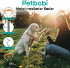 Petbobi Dog Tie Out Cable and Stake, 30ft Heavy Duty Dog Leads for Yard | 4in Shock Spring, 16in Spiral Ground Anchor, 360° No-Tangle Swivel, Chew-Proof Rustproof Wire, Up to 120 lbs, Outdoor Camping