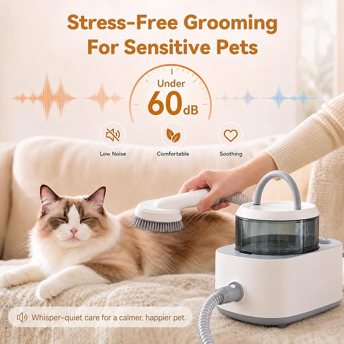 Dog Vacuum & Dryer for Dogs, 9 in 1 Dog Grooming Kit with Metal Blade Pet Clippers, Adjustable Speed and 3 Heat Settings Blower