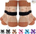 EXPAWLORER 6Pcs Anti Slip Dog Socks to Prevent Licking Paws, Dog Shoes for Hot Pavement Double Sides Dog Boots & Paw Protectors Booties for Hardwood Floors with Grip Small Medium Large Senior Dogs, XL