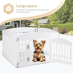 Simple Deluxe 24" 4-Panel Dog Playpen, Durable Pet Playpen with Secure Locking Door for Puppies & Small/Medium Dogs, Portable & Foldable Pet Fence, White
