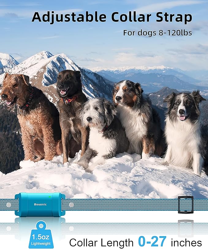 Bousnic Dog Shock Collar with Remote - [New Edition] 4000FT Dog Training Collar for Large Medium Small Dogs (8-120lbs) Waterproof E Collar with Beep, Vibration, Safe Shock