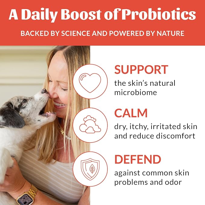 SKOUT'S HONOR Probiotic Itch Relief Spray for Dogs, 8 oz | Natural, Vegan, Non-Medicated Microbiome-Friendly Formula for Long-Lasting Relief, with Soothing Aloe and Avocado Oil