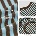KYEESE Dog Pajamas, Warm Pets Sleepwear Pets Jumpsuit, Soft Pet Clothes Pet Onesie with 4 Legs, Lightweight Dogs PJS Dog Pajamas for Small Dogs, Blue Striped, L