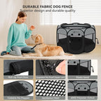 Siedihit Dark Grey Puppy Playpen for Large Dog Cat, Dogs Tent | Crates Cage Indoor/Outdoor, Portable Pop Up Dog Kennel with Carrying Bag for Rabbits(Dark Grey, Large )