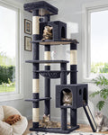 Globlazer Heavy Duty Cat Tree, 70 inch Sturdy Cat Tree for Indoor Cats Extra Large Cat Tower with Scratching Post, Hammock, Cat Condo for Adult Cats Kittens, F70 Pro, Dark Grey