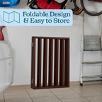 Pet Gate - 4-Panel Indoor Foldable Dog Fence for Stairs, Hallways, or Doorways - 73x24-Inch Freestanding Dog Gates by PETMAKER (Brown)